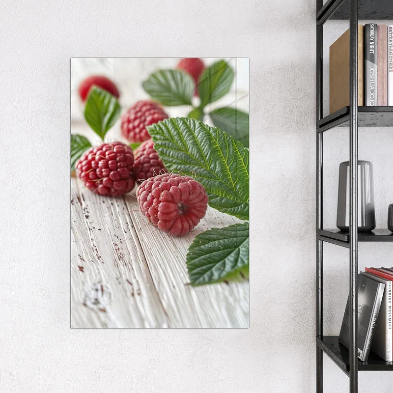 Magnettafel - Himbeeren auf Weiß