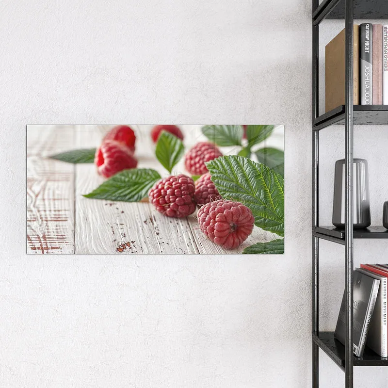 Magnettafel - Himbeeren auf Weiß