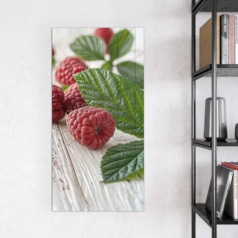 Magnettafel - Himbeeren auf Weiß