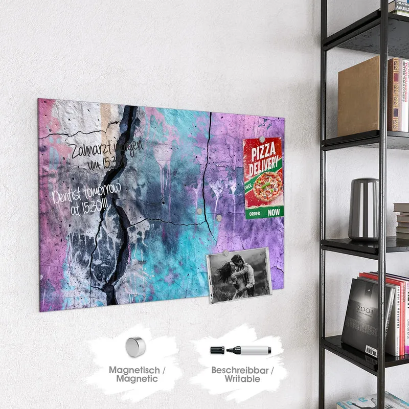 Magnettafel - Rissiger Beton in Lila