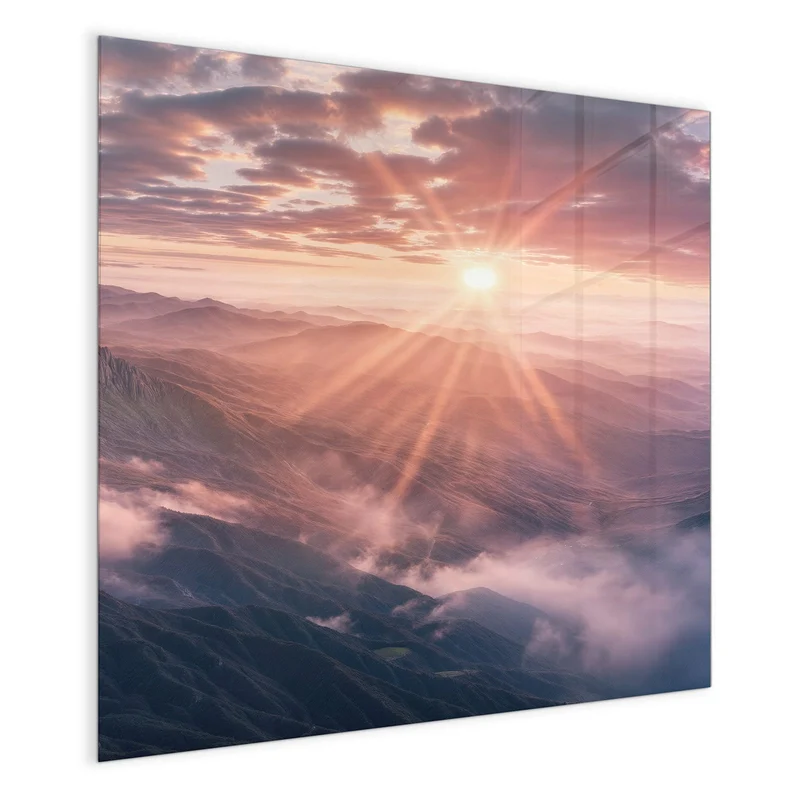 Magnettafel - Bergkämme im Morgenrot