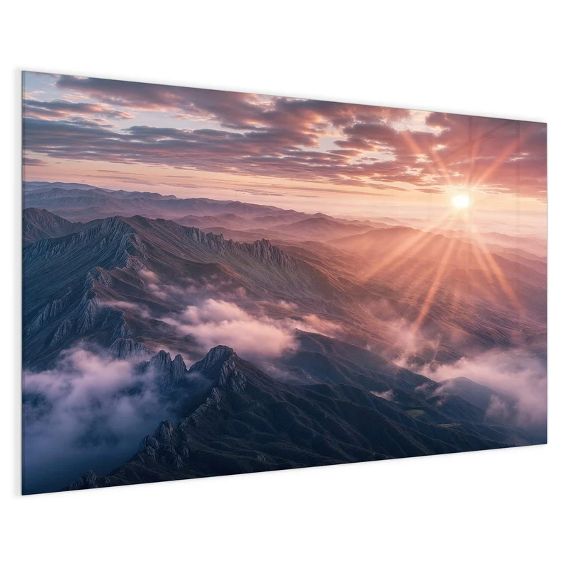 Magnettafel - Bergkämme im Morgenrot