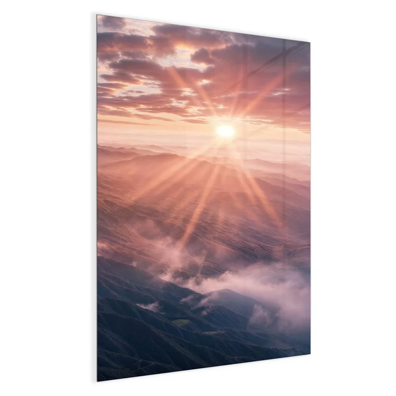 Magnettafel - Bergkämme im Morgenrot