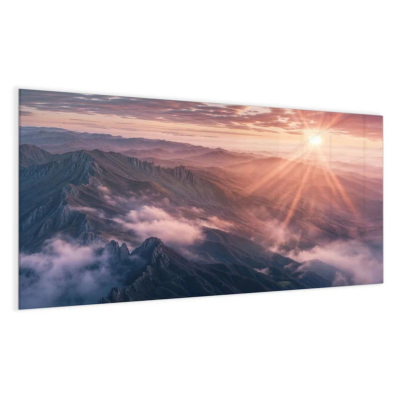Magnettafel - Bergkämme im Morgenrot