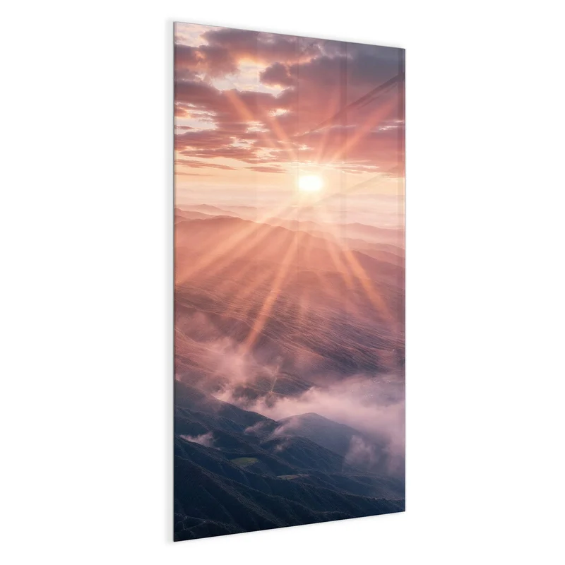 Magnettafel - Bergkämme im Morgenrot