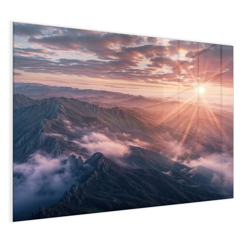 Magnettafel - Bergkämme im Morgenrot
