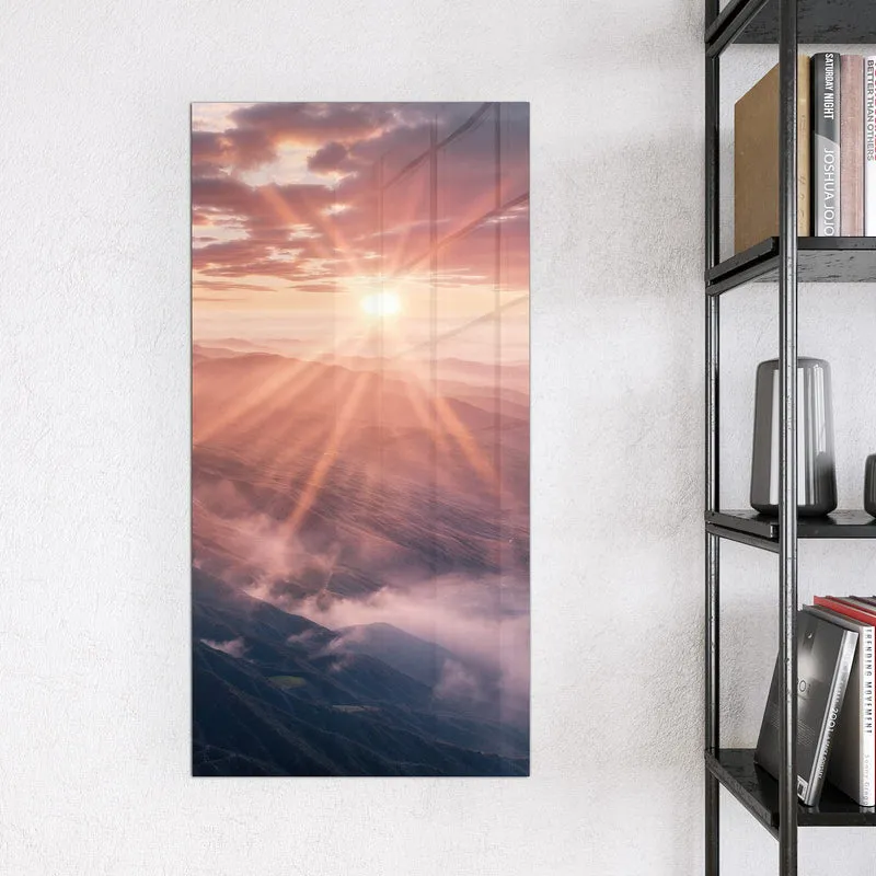 Magnettafel - Bergkämme im Morgenrot
