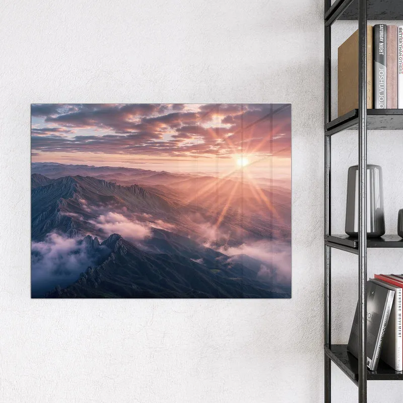 Magnettafel - Bergkämme im Morgenrot