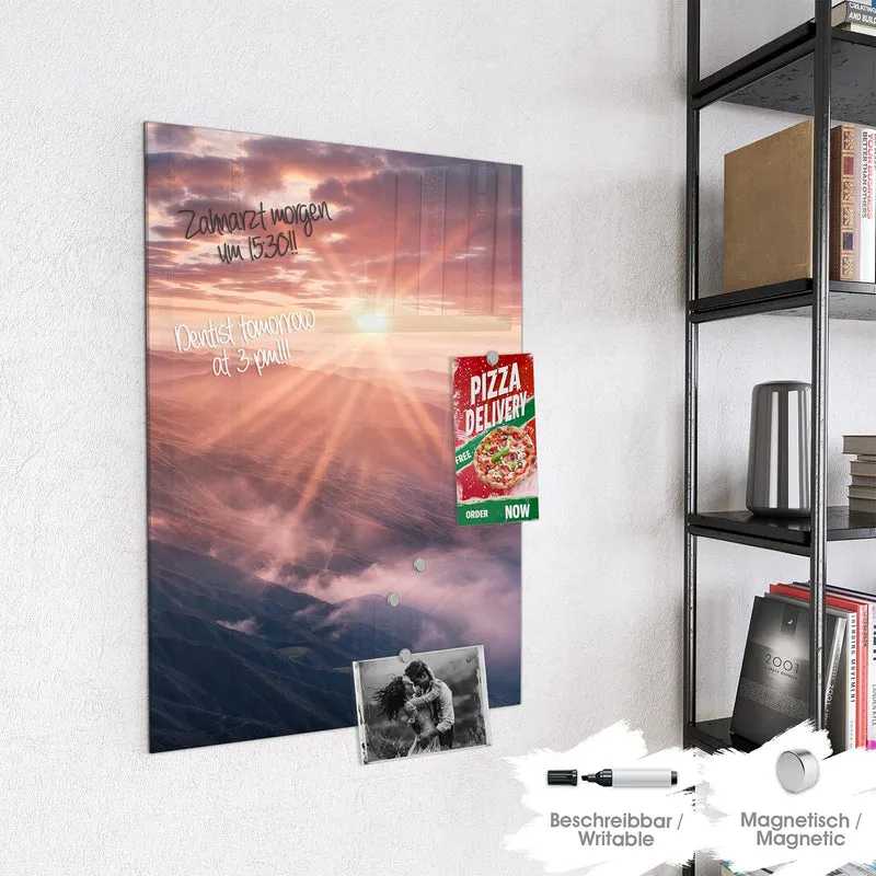 Magnettafel - Bergkämme im Morgenrot