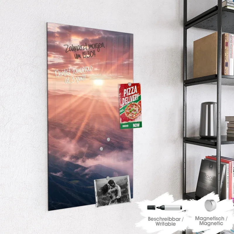 Magnettafel - Bergkämme im Morgenrot