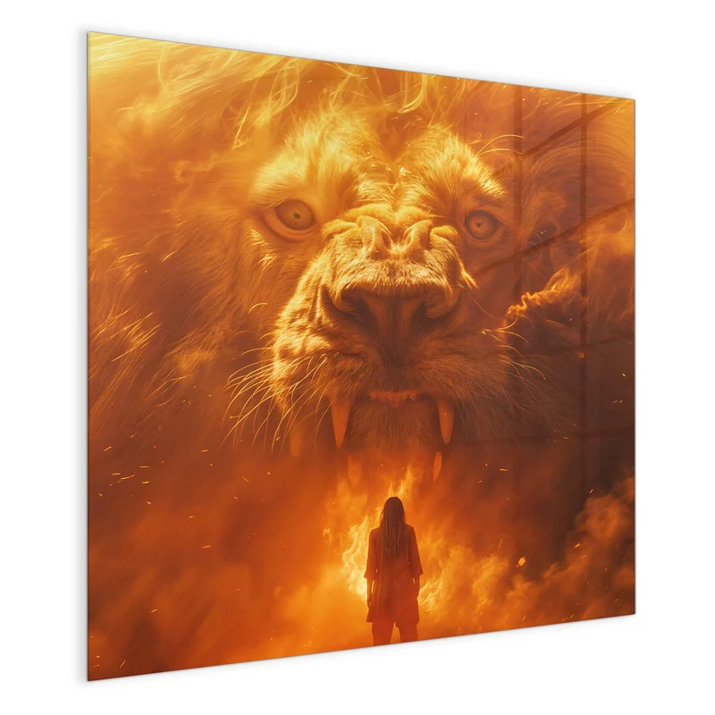 Magnettafel - Löwe aus Feuer