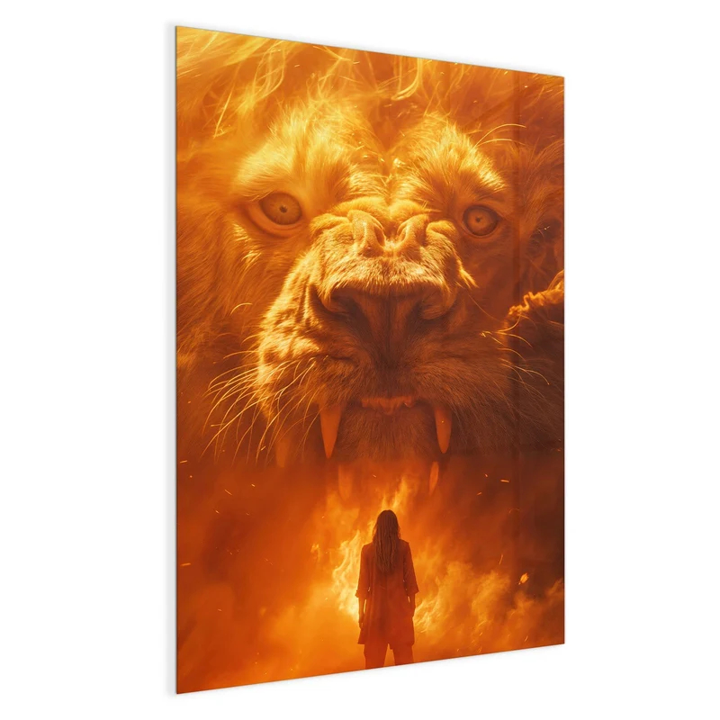 Magnettafel - Löwe aus Feuer