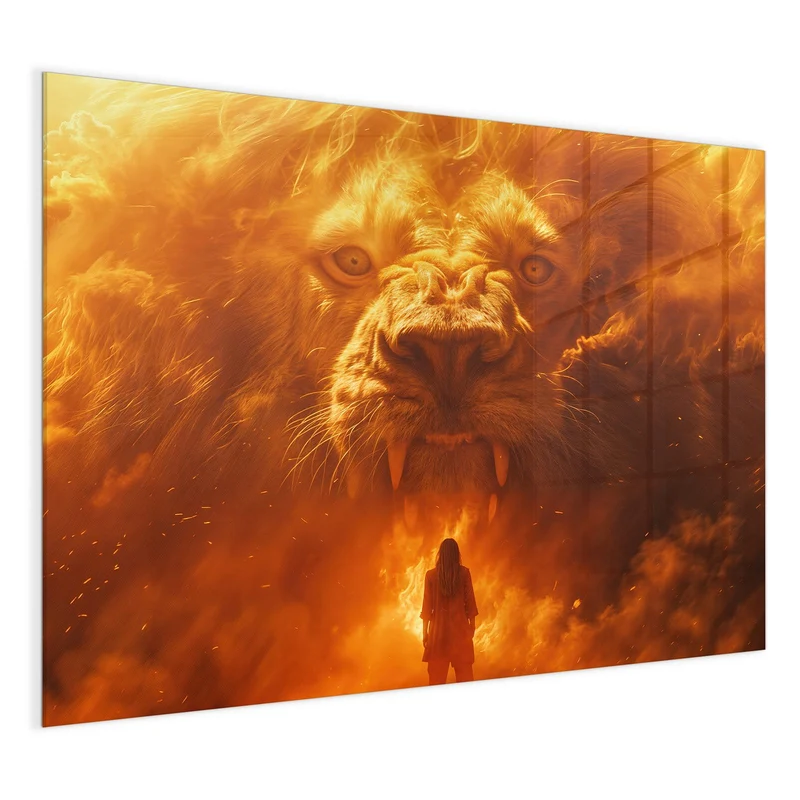 Magnettafel - Löwe aus Feuer