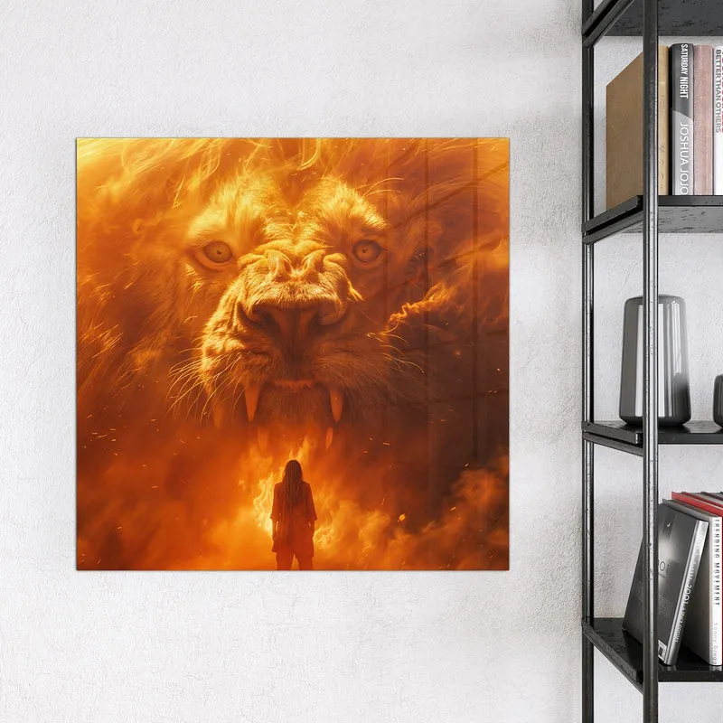 Magnettafel - Löwe aus Feuer