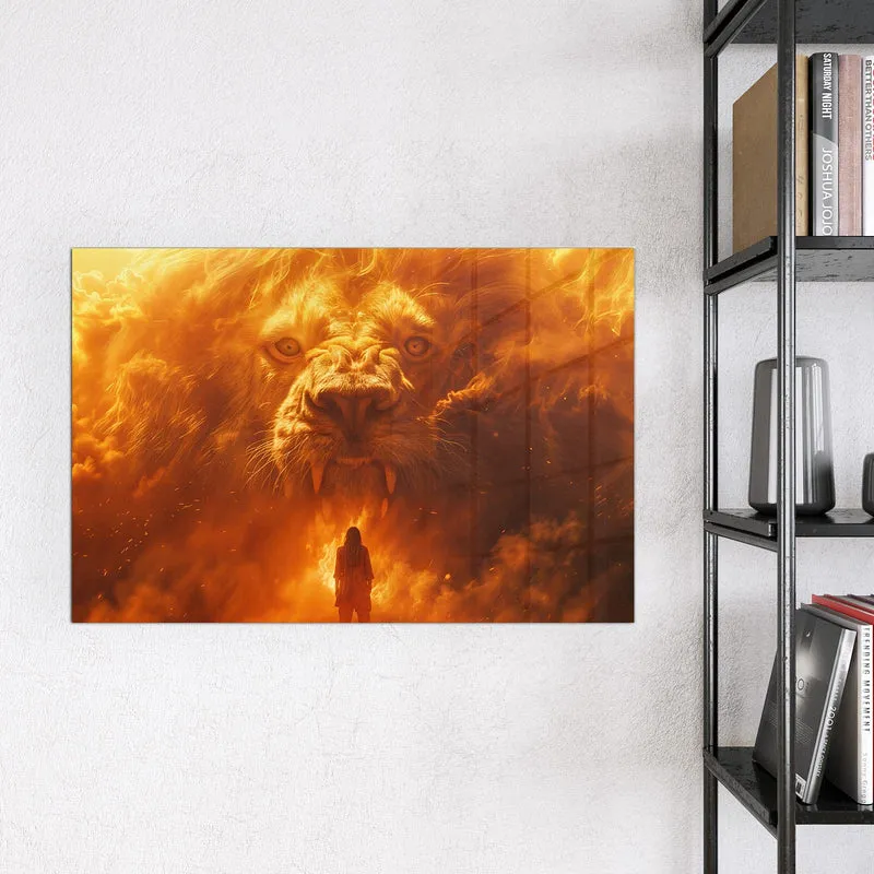 Magnettafel - Löwe aus Feuer
