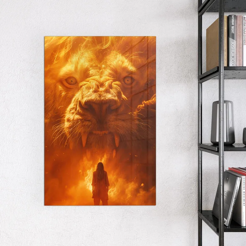 Magnettafel - Löwe aus Feuer