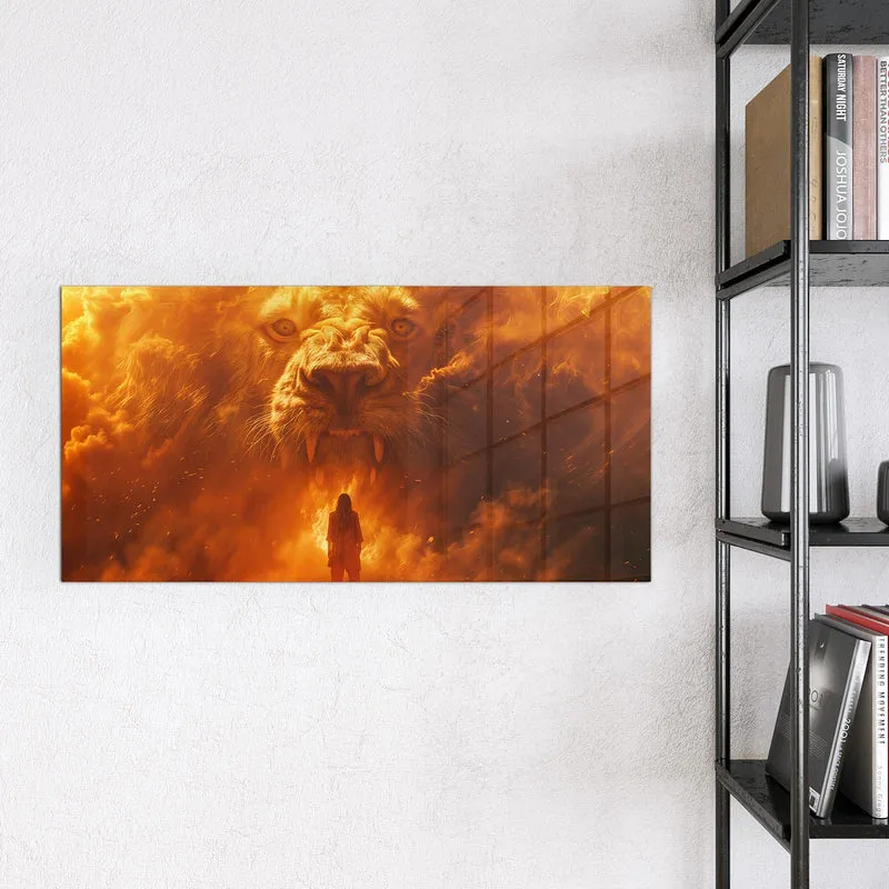 Magnettafel - Löwe aus Feuer