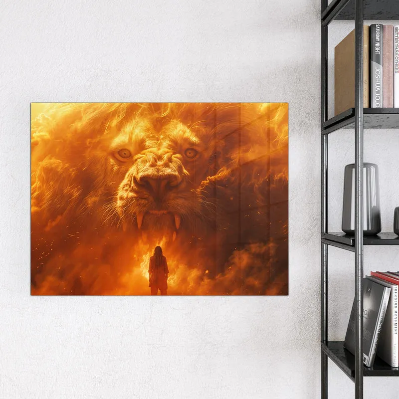Magnettafel - Löwe aus Feuer