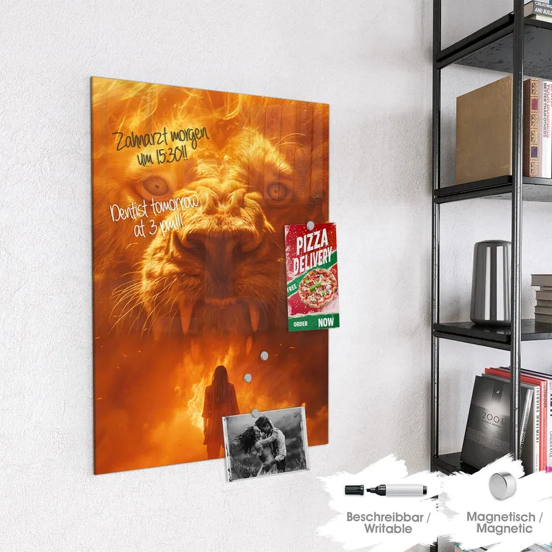 Magnettafel - Löwe aus Feuer