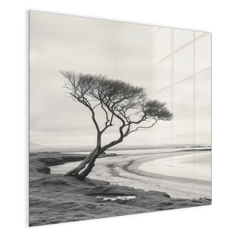 Magnettafel - Einsamer Baum am Meer