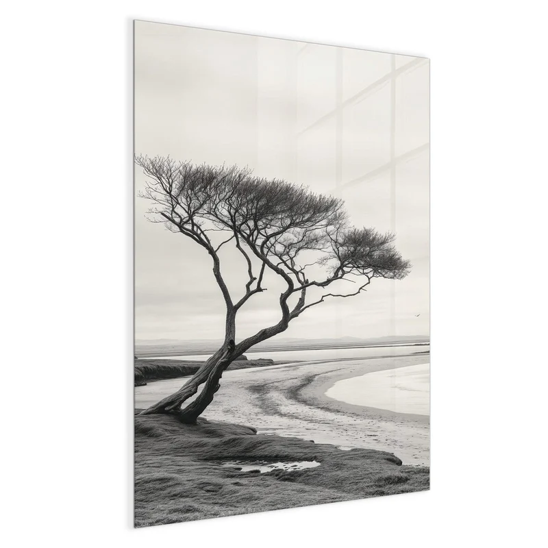 Magnettafel - Einsamer Baum am Meer