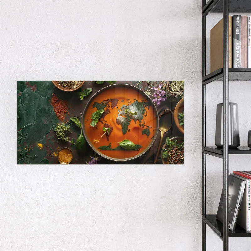 Magnettafel - Suppe mit Weltkarte