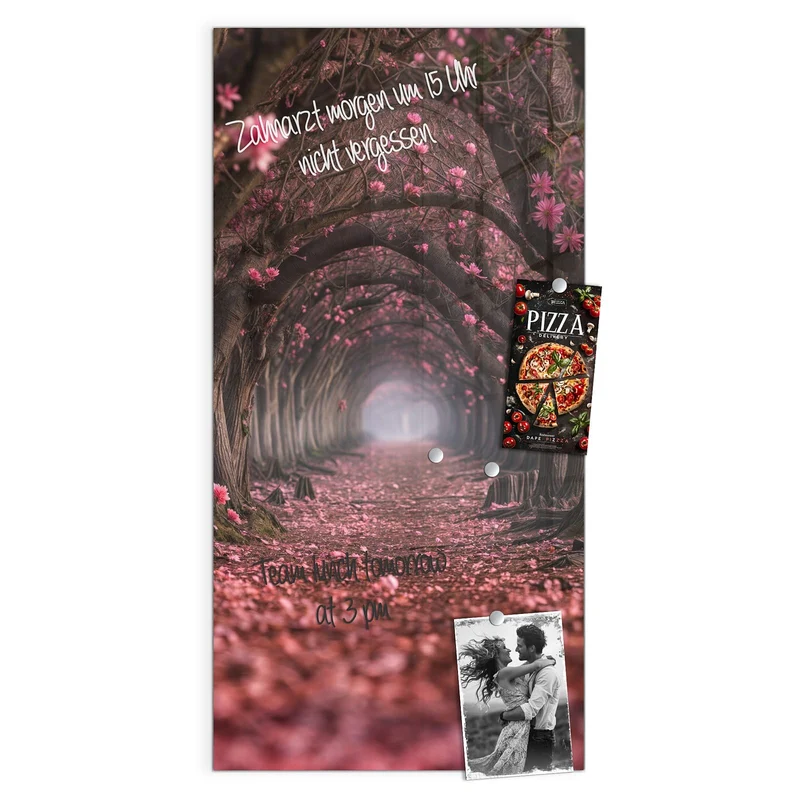 Magnettafel - Rosa Blütentunnel