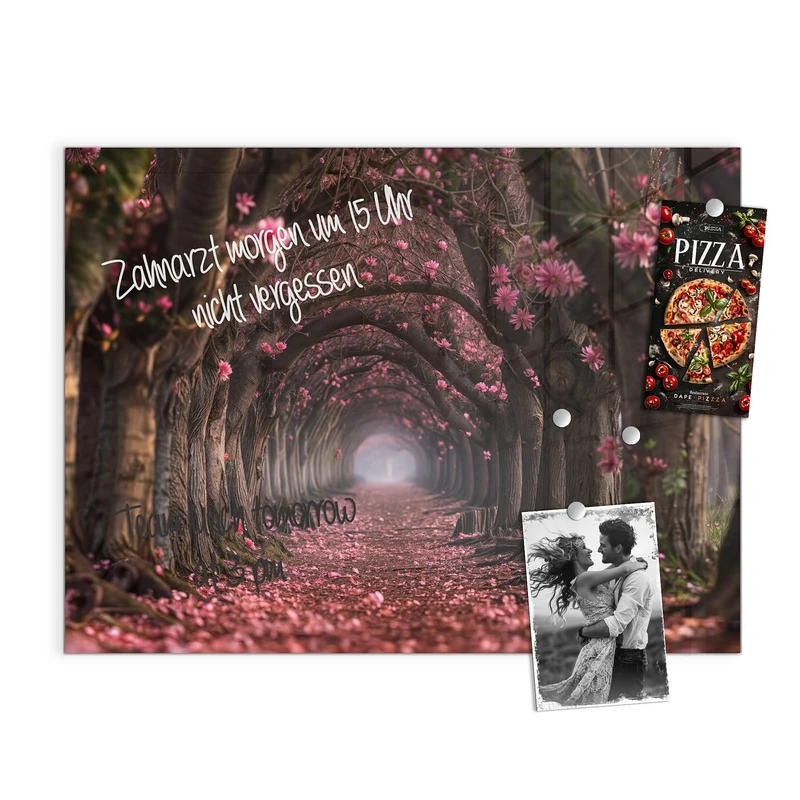 Magnettafel - Rosa Blütentunnel