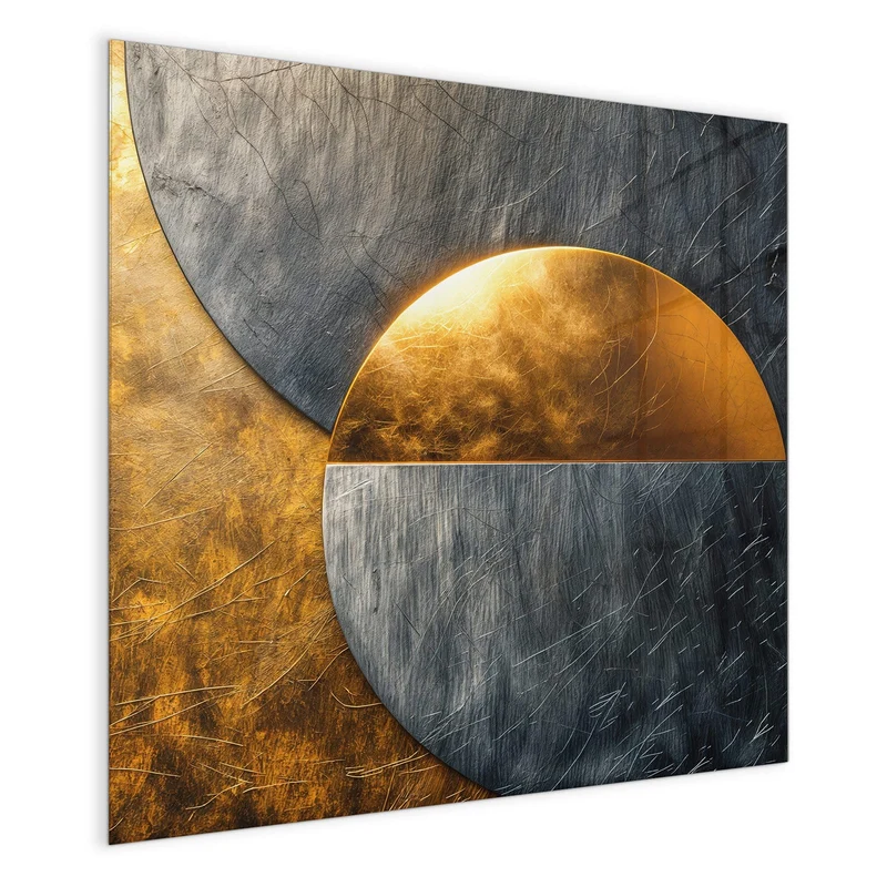 Magnettafel - Kreise in Gold und Grau