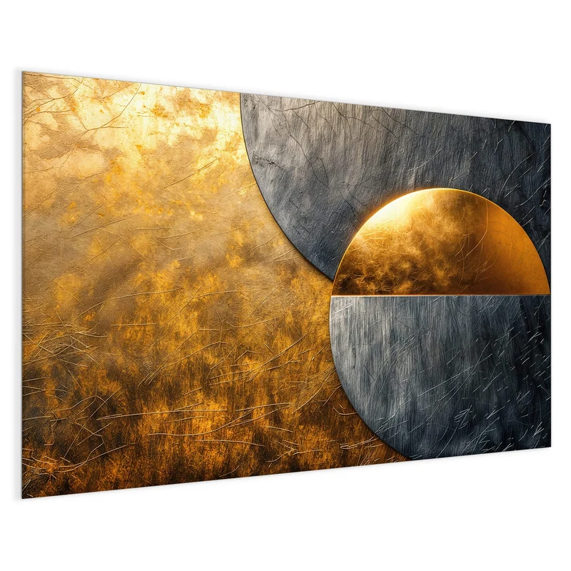 Magnettafel - Kreise in Gold und Grau