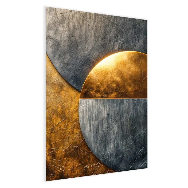 Magnettafel - Kreise in Gold und Grau
