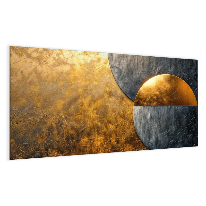 Magnettafel - Kreise in Gold und Grau