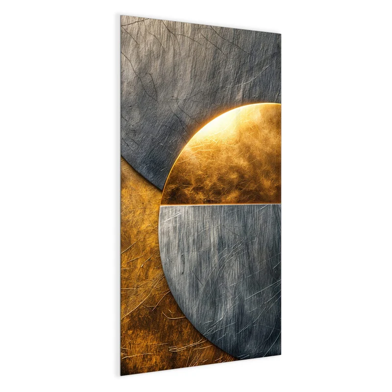Magnettafel - Kreise in Gold und Grau