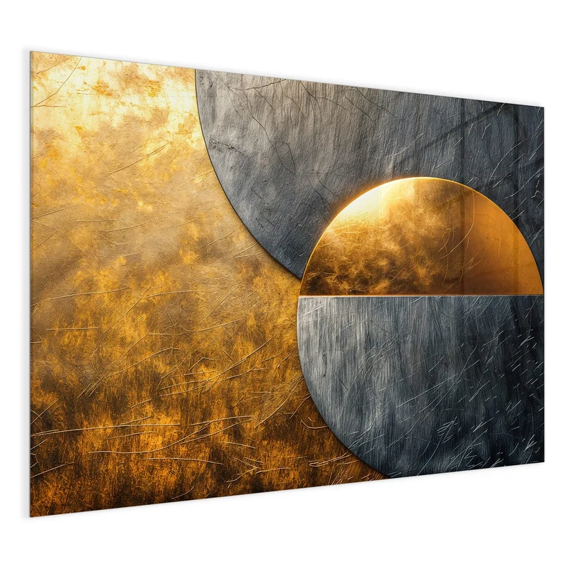 Magnettafel - Kreise in Gold und Grau