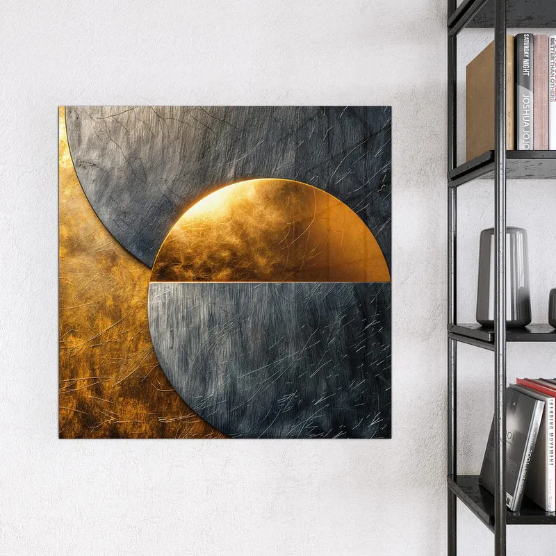 Magnettafel - Kreise in Gold und Grau