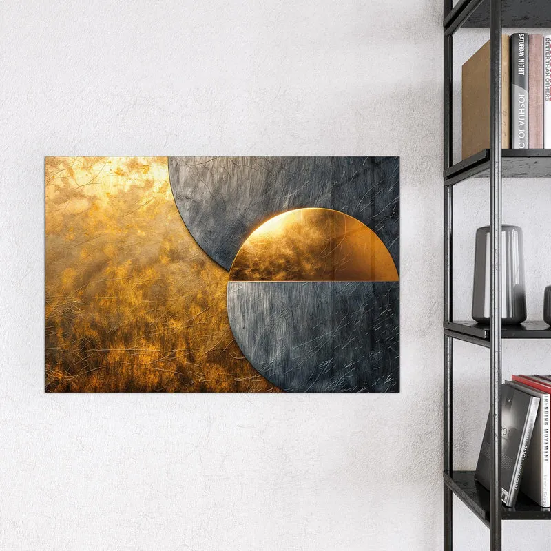 Magnettafel - Kreise in Gold und Grau