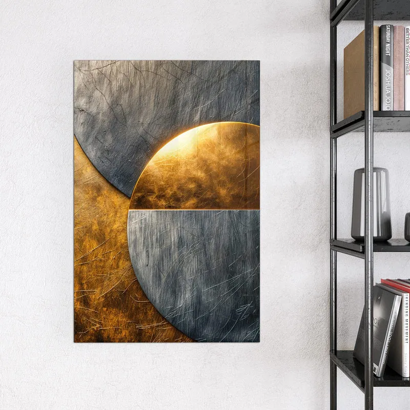 Magnettafel - Kreise in Gold und Grau