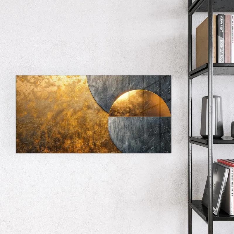 Magnettafel - Kreise in Gold und Grau
