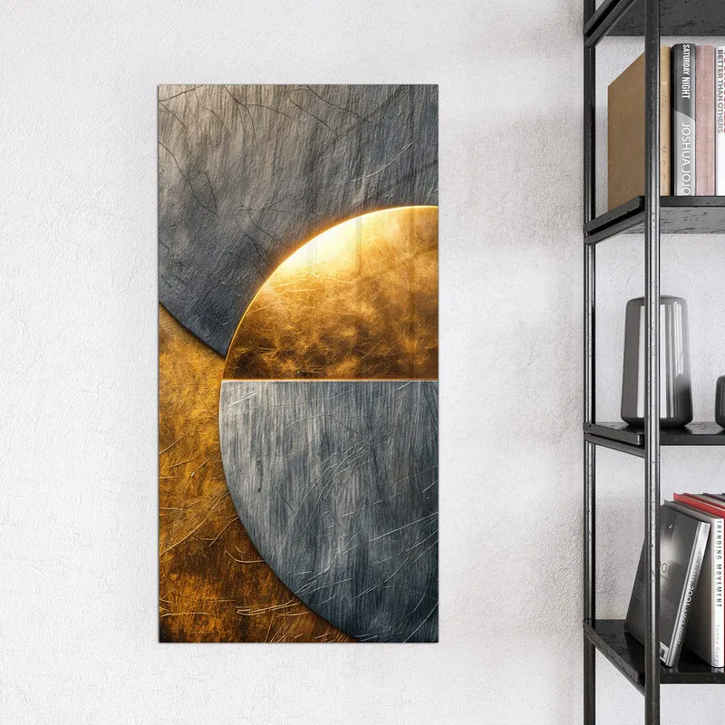Magnettafel - Kreise in Gold und Grau
