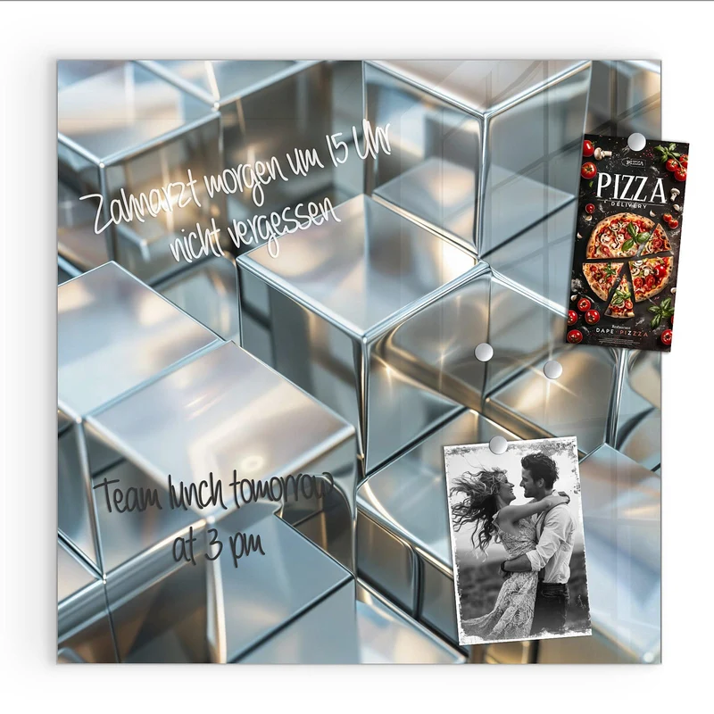 Magnettafel - Metallische Würfel
