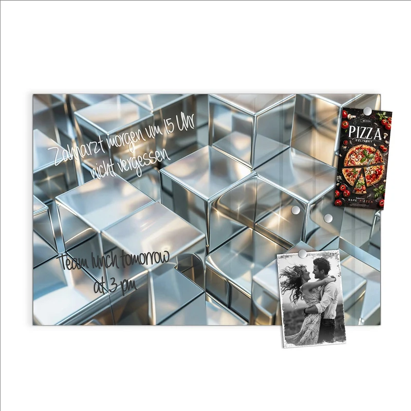 Magnettafel - Metallische Würfel