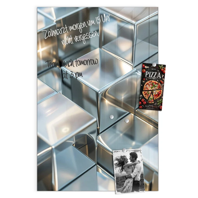 Magnettafel - Metallische Würfel