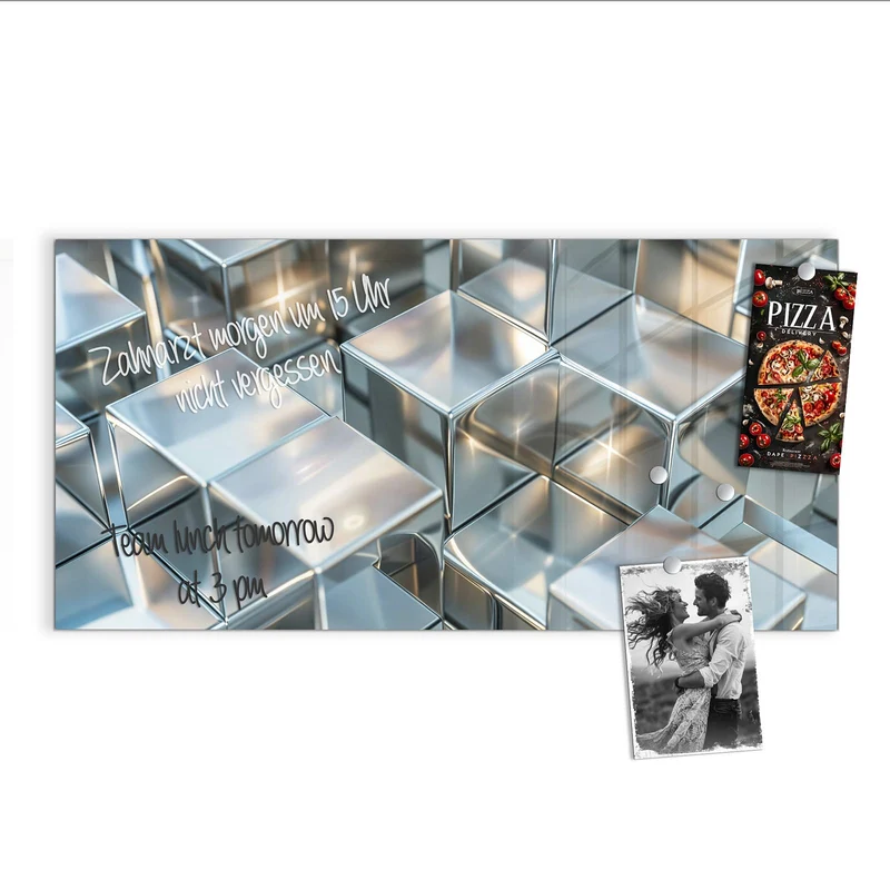 Magnettafel - Metallische Würfel