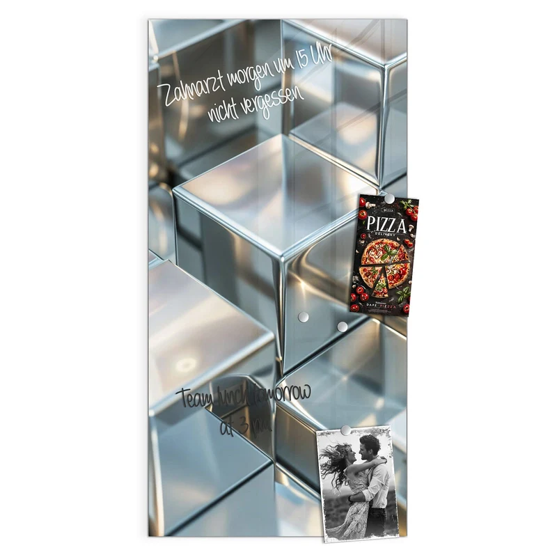 Magnettafel - Metallische Würfel