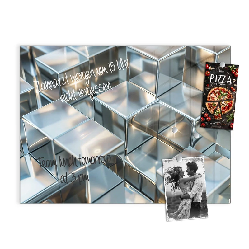 Magnettafel - Metallische Würfel