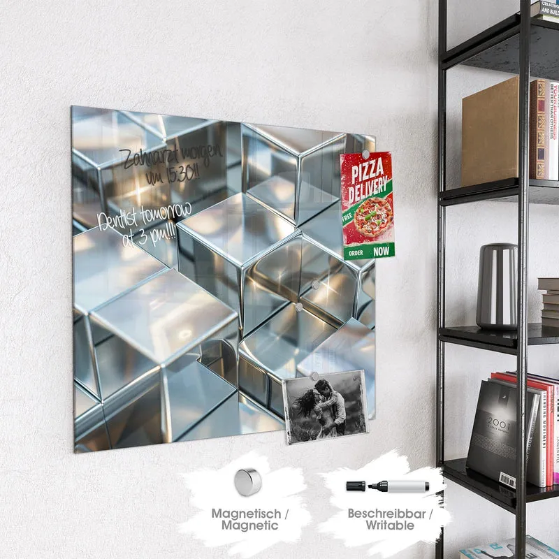 Magnettafel - Metallische Würfel
