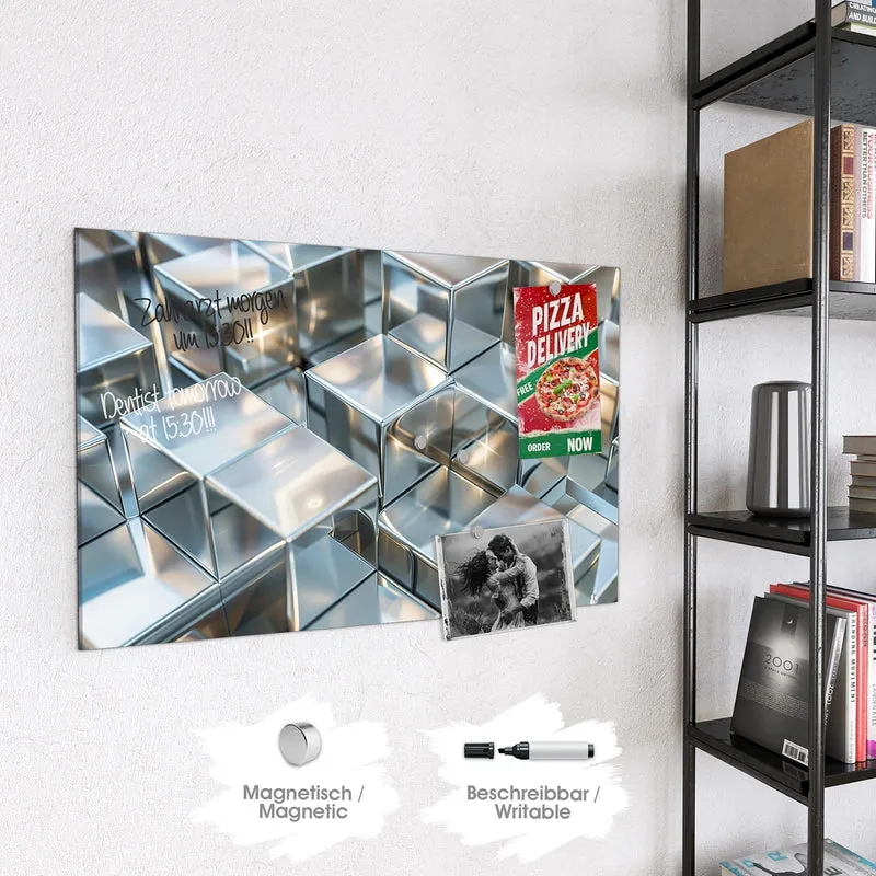 Magnettafel - Metallische Würfel