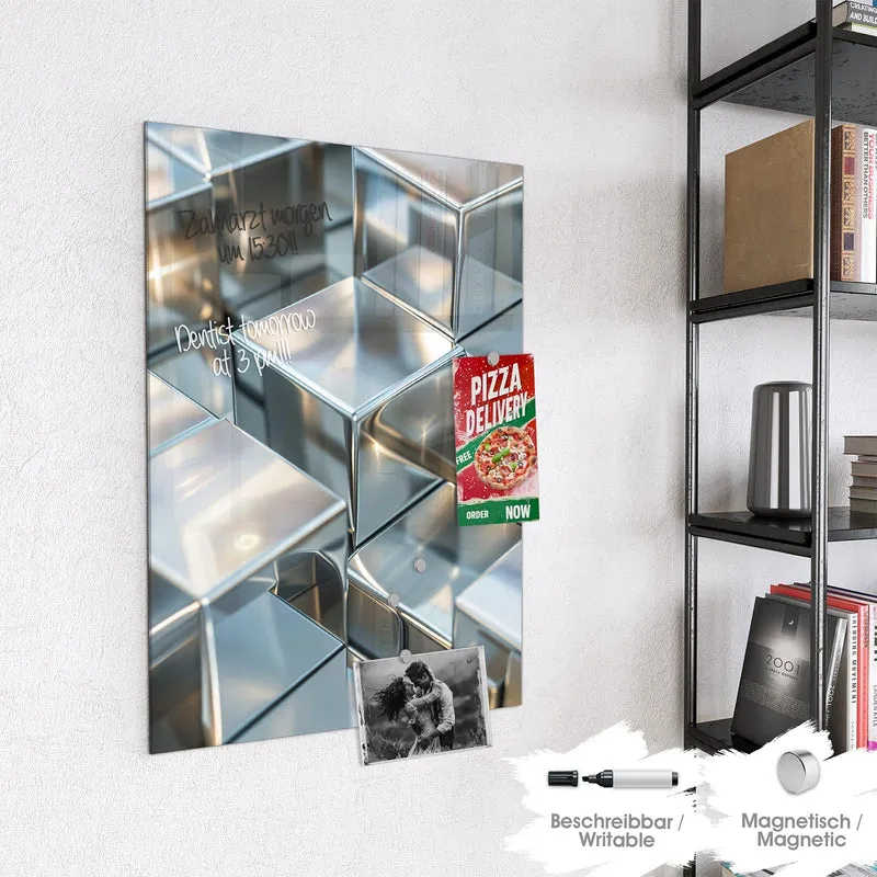 Magnettafel - Metallische Würfel