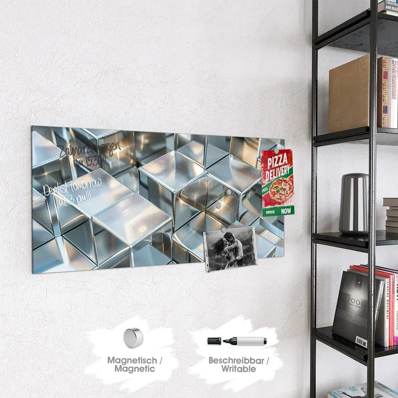 Magnettafel - Metallische Würfel