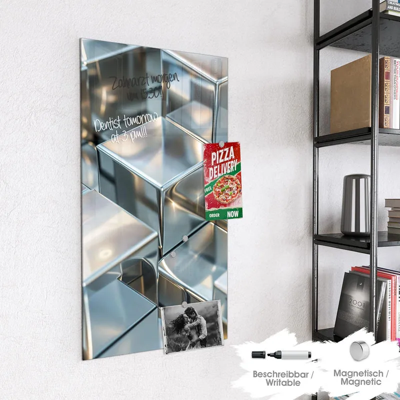 Magnettafel - Metallische Würfel